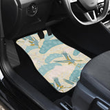 Bonsai Bamboo Stork Japanese Pattern Cream Theme Front And Back Car Mats