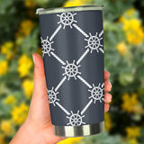 Nautical Steering Wheel Rope Pattern Tumbler