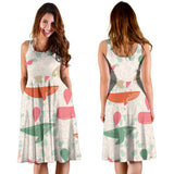 Cute Whale Pattern Sleeveless Midi Dress