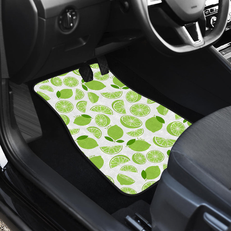 Lime Design Pattern Front And Back Car Mats