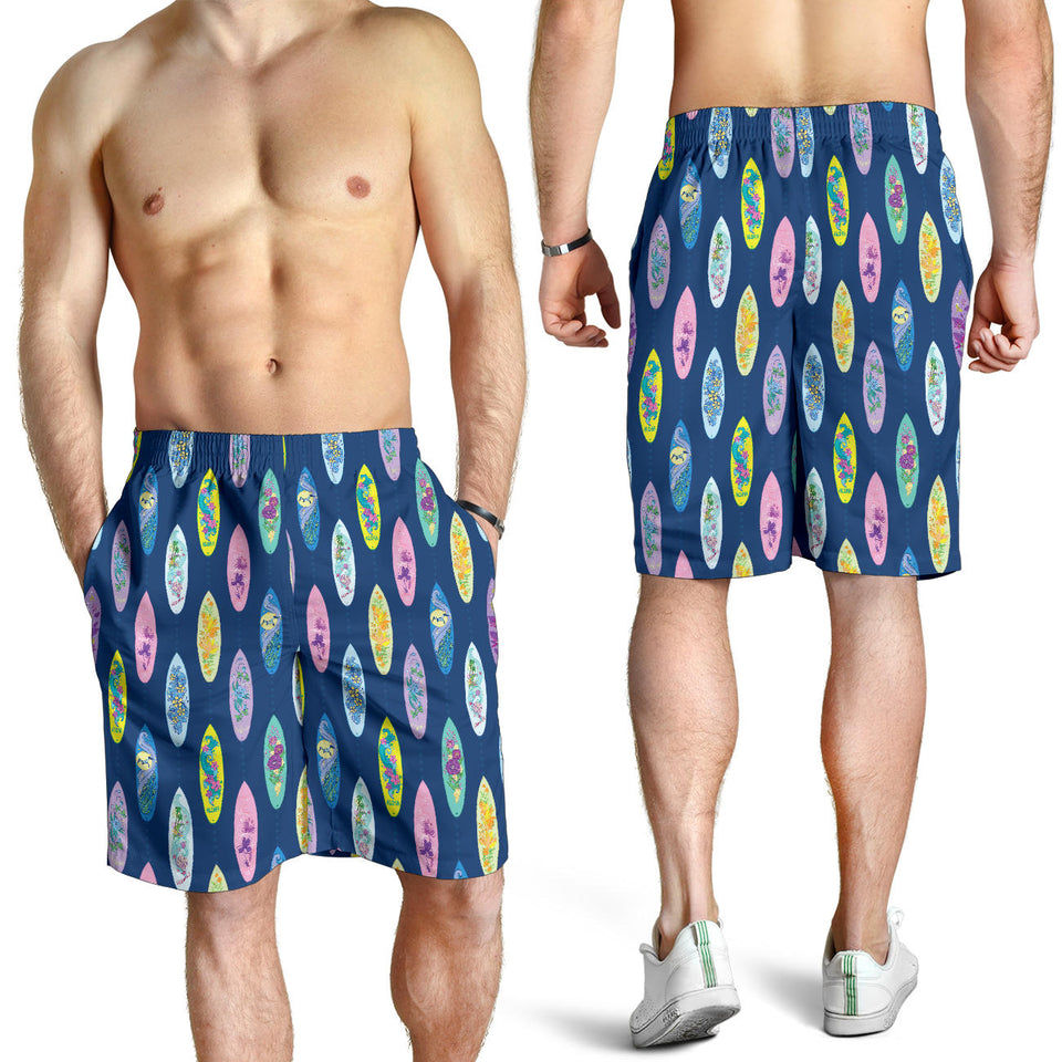 Surfboard Pattern Print Design 03 Men Shorts