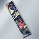 Blue Red Dragon Cloud Pattern Car Sun Shade