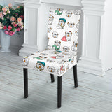 English Bulldog Pattern Print Design 03 Dining Chair Slipcover