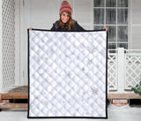 Snowflake Pattern White Background Premium Quilt