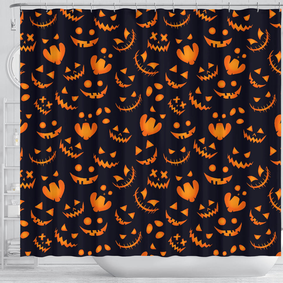 Halloween Pattern Pumpkin Background Shower Curtain Fulfilled In US
