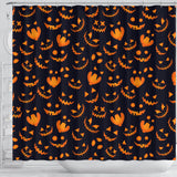 Halloween Pattern Pumpkin Background Shower Curtain Fulfilled In US