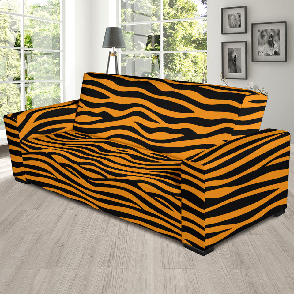 Bengal Tigers Skin Print Pattern Background Sofa Slipcover