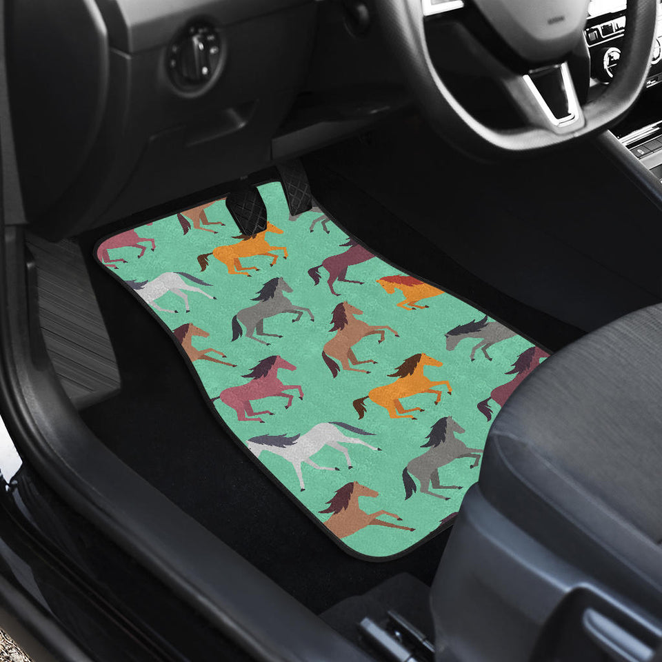 Colorful Horses Pattern Front Car Mats