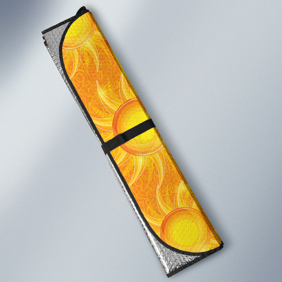 Sun Orange Background Car Sun Shade