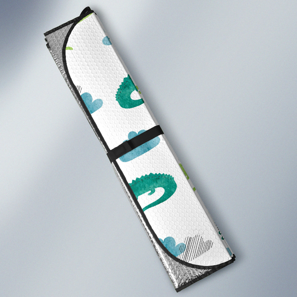 Watercolor Crocodile Pattern Car Sun Shade