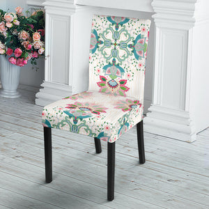 Square Floral Indian Flower Pattern Dining Chair Slipcover