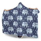 Elephant Tribal Design Pattern Hooded Blanket