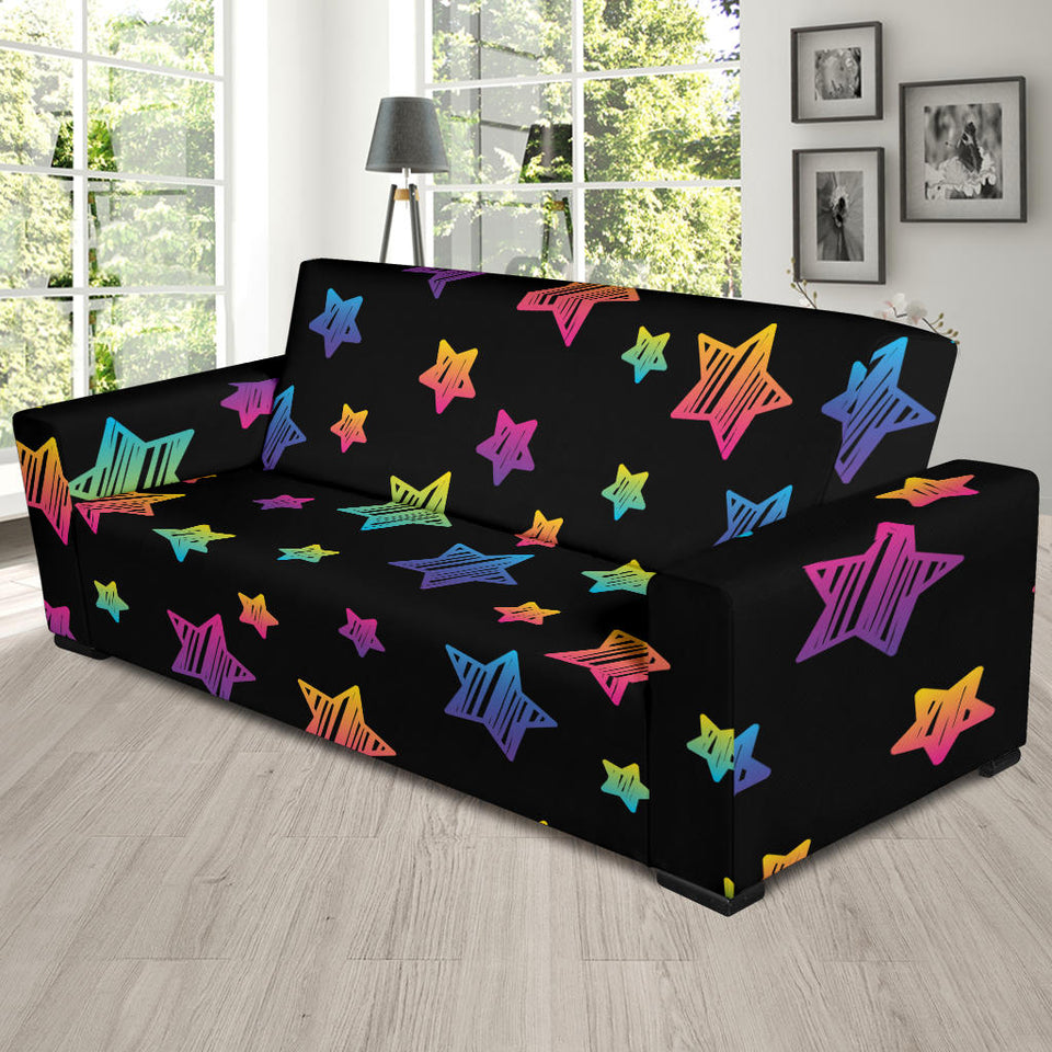 Colorful Star Pattern Sofa Slipcover