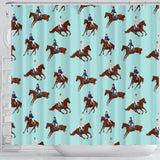 Horses Running Horses Rider Pattern Shower Curtain Fulfilled In US