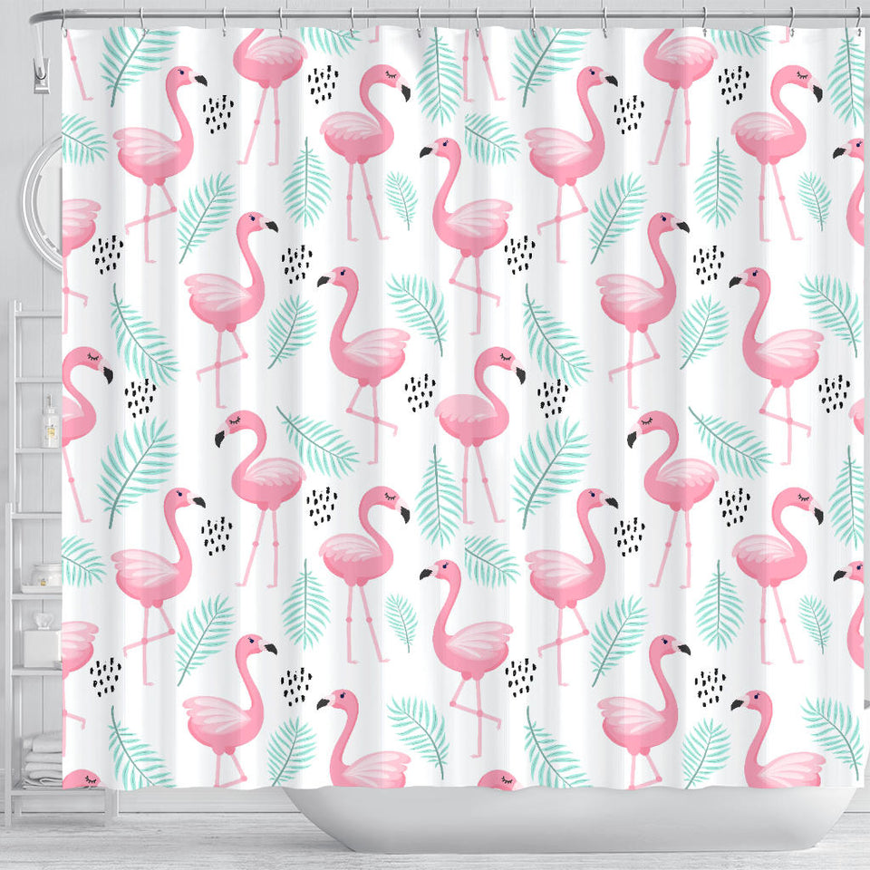 Cute Flamingo Pattern Shower Curtain Fulfilled In US