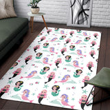 Cute Mermaid Dolphin Fish Starfish Pattern Area Rug