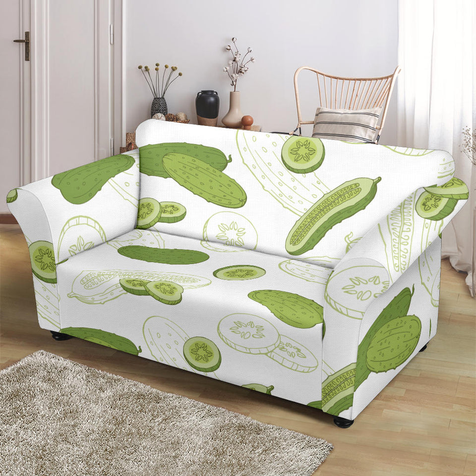 Cucumber Sketch Pattern Loveseat Couch Slipcover