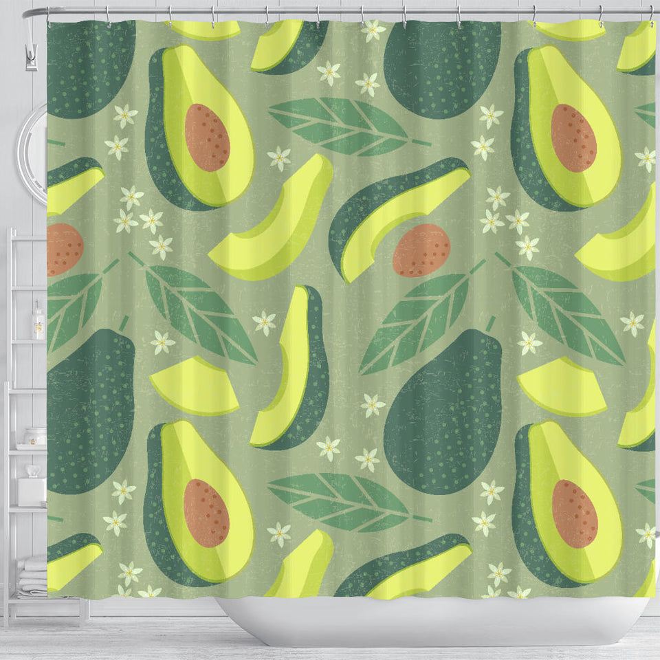 Avocado Pattern Shower Curtain Fulfilled In US