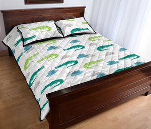 watercolor crocodile pattern Quilt Bed Set