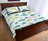 watercolor crocodile pattern Quilt Bed Set