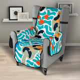 Cute sea otters fishe sea urchin pattern Chair Cover Protector