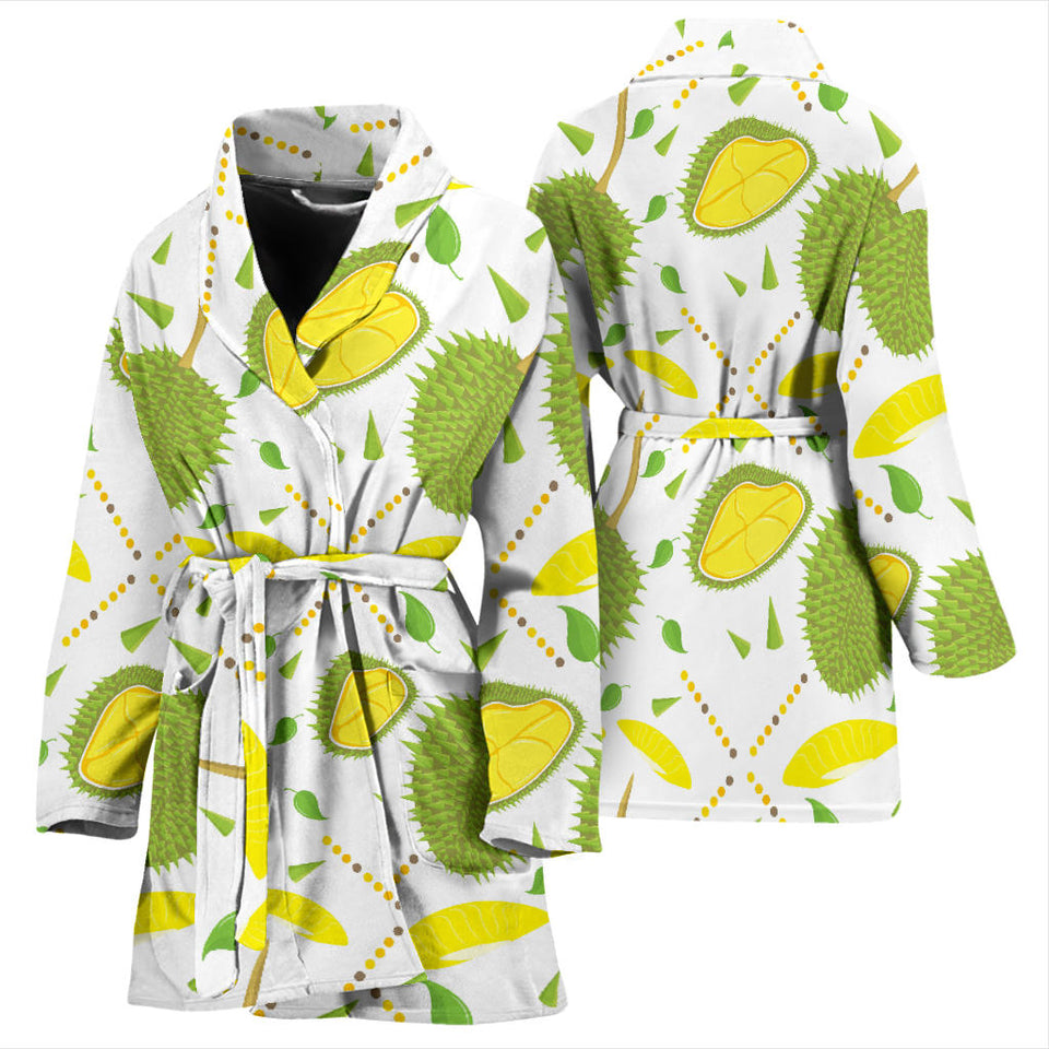 Durian Pattern Background Women'S Bathrobe