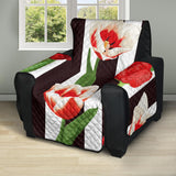 red and white tulips pattern Recliner Cover Protector