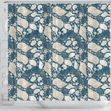 Shell Polynesian Tribal Design Pattern Shower Curtain Fulfilled In US