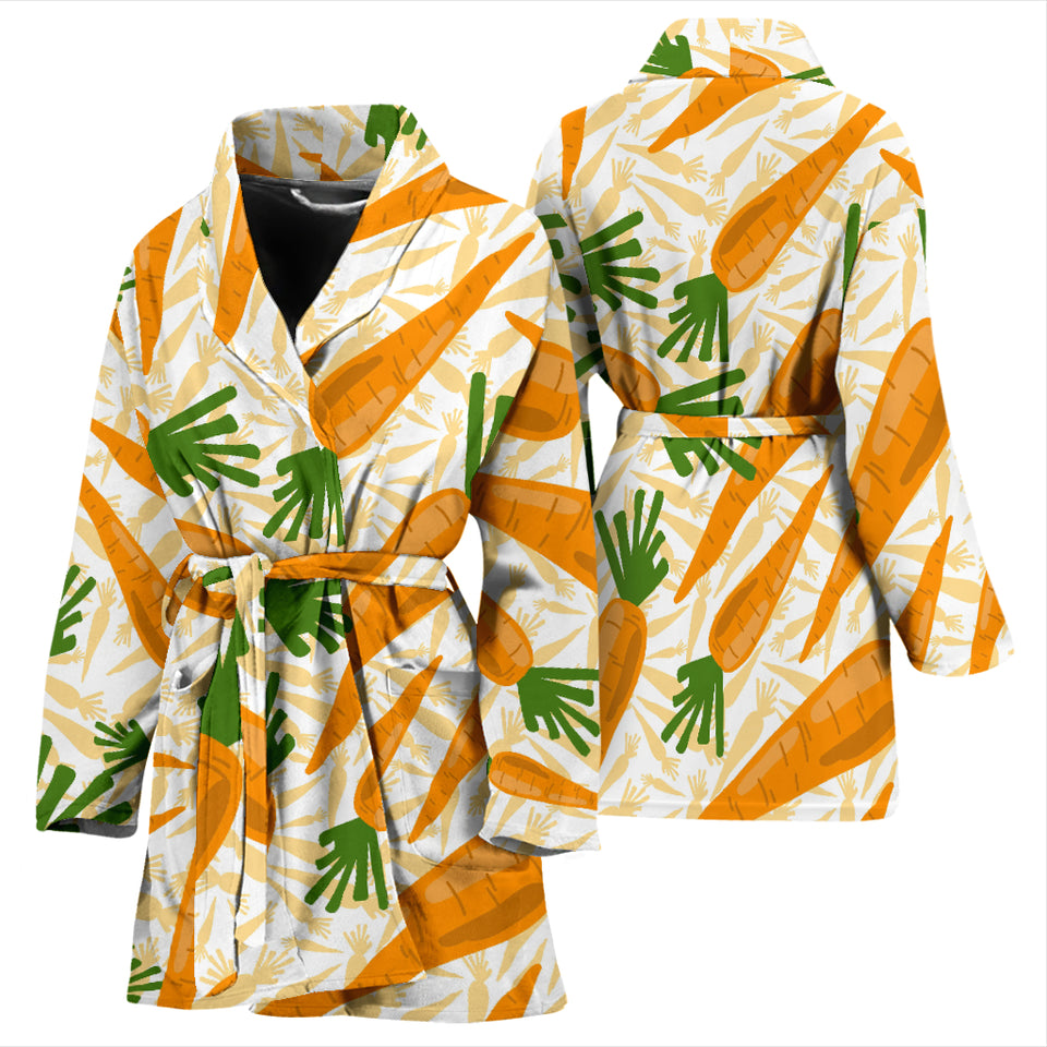Carrot Pattern Print Design 01 Women's Bathrobe