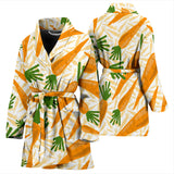 Carrot Pattern Print Design 01 Women's Bathrobe