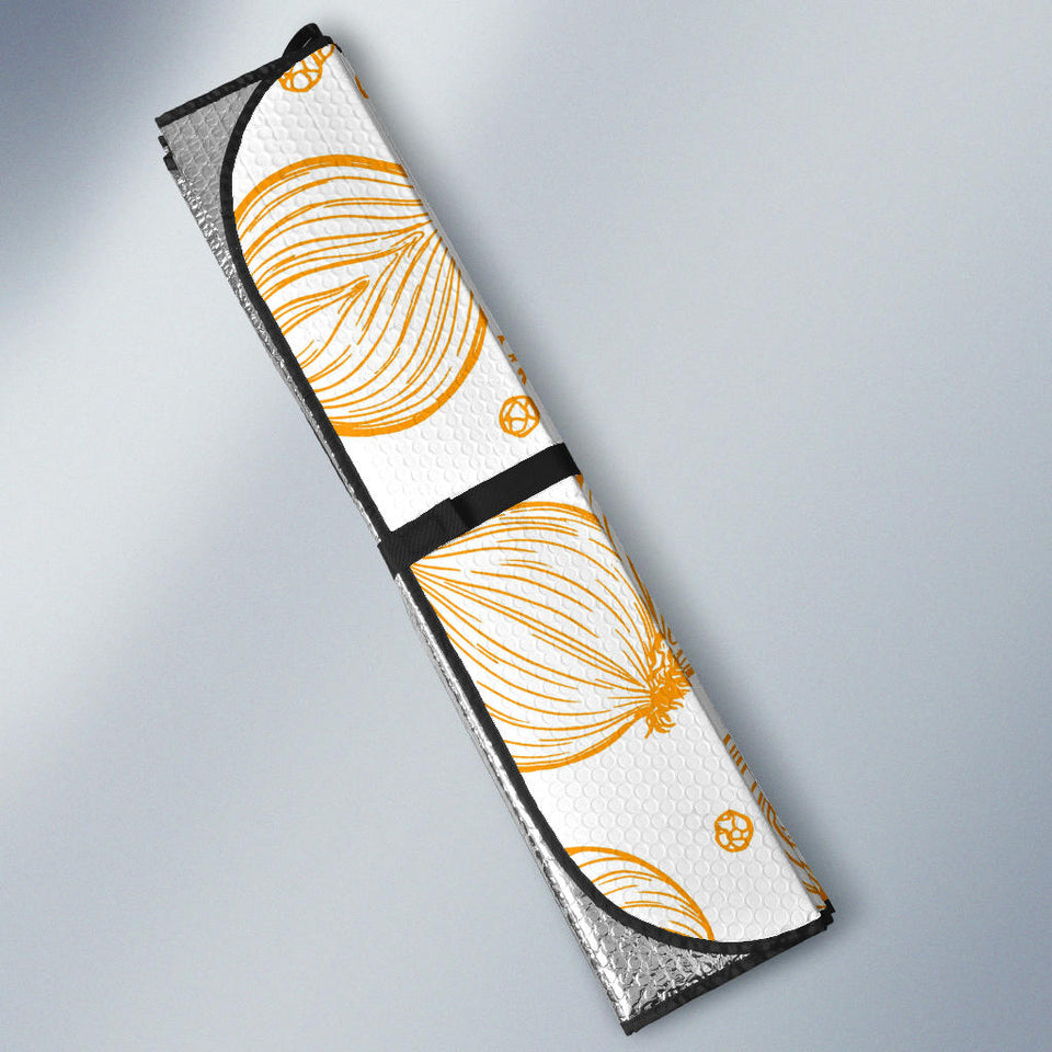 Hand Drawn Onion Pattern Car Sun Shade