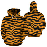 Bengal Tigers Skin Print Pattern Background Zip Up Hoodie
