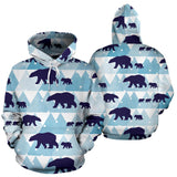 Polar Bear Winter Snow Pattern Men Women Pullover Hoodie