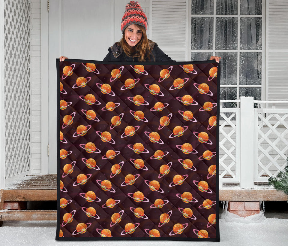 Hamburger Pattern Print Design 05 Premium Quilt