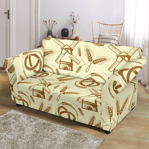 Windmill Wheat Pattern Loveseat Couch Slipcover