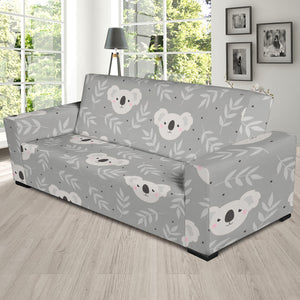Cute Koala Leaves Pattern Sofa Slipcover