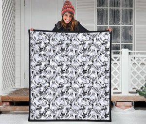 Greyhound Pattern Print Design 01 Premium Quilt