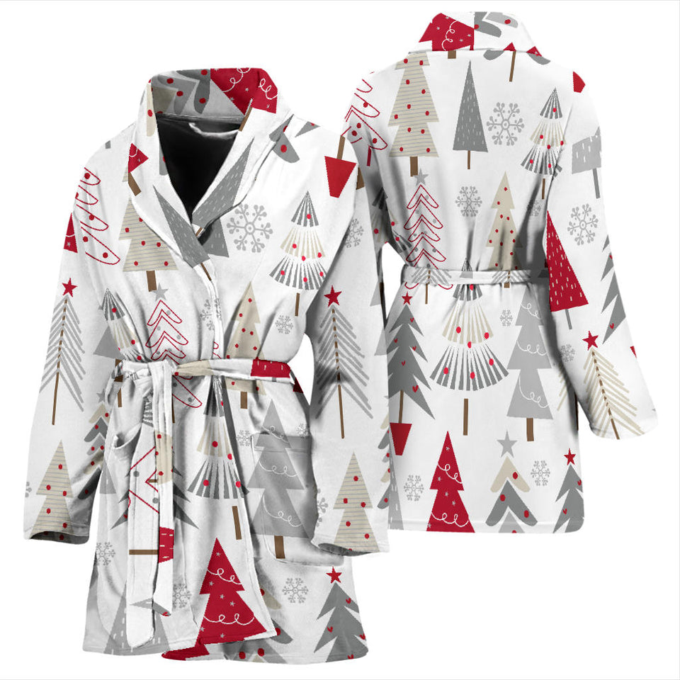 Cute Christmas Tree Pattern Women'S Bathrobe