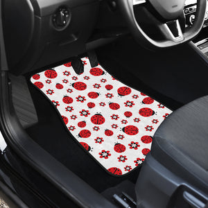 Ladybug Pattern Print Design 04 Front and Back Car Mats