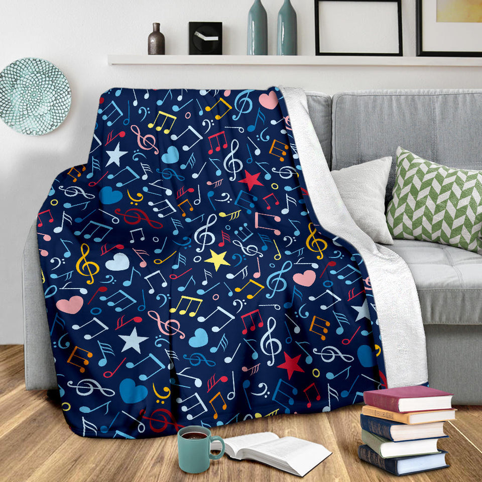 Music Notes Pattern Print Design 03 Premium Blanket