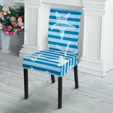 Starfish Blue Blackground Dining Chair Slipcover