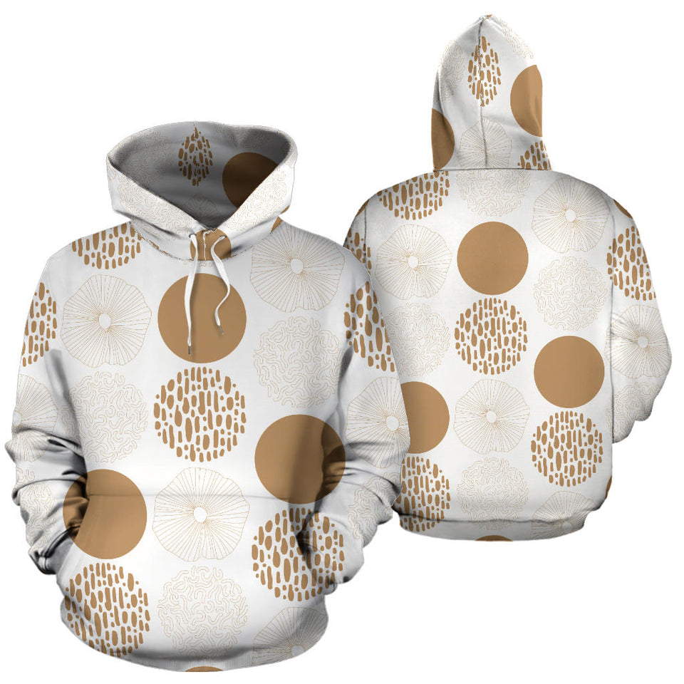 Gold Texture Mushroom Pattern Men Women Pullover Hoodie