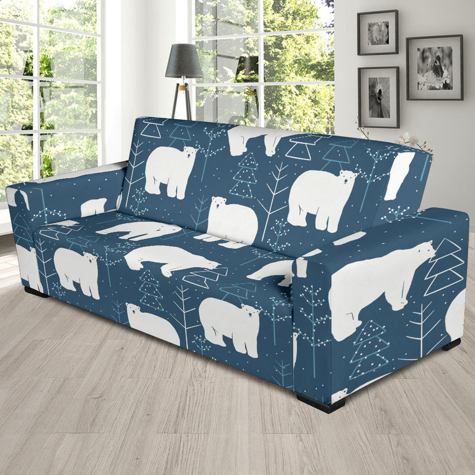 Polar Bear Mother Her Child Pattern Sofa Slipcover