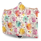 Clock Butterfly Pattern Hooded Blanket