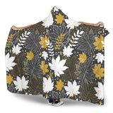 Beautiful Gold Autumn Maple Leaf Pattern Hooded Blanket