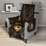 Gold peacock feather pattern Chair Cover Protector