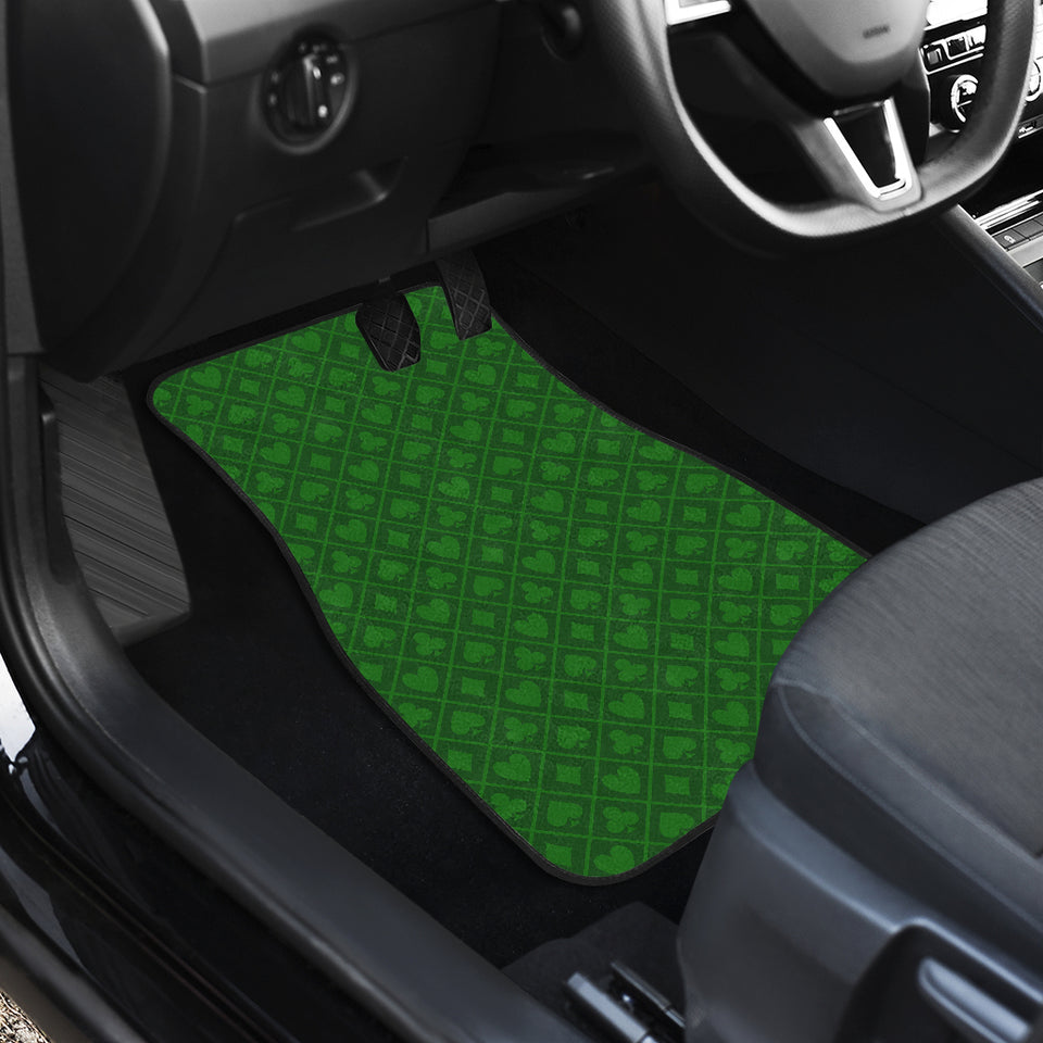 Casino Cards Suits Pattern Print Design 04 Front Car Mats