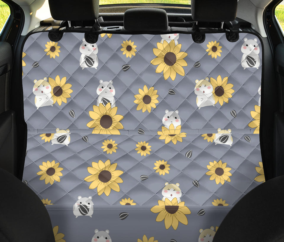 Cute Hamster Sunflower Pattern Background Dog Car Seat Covers