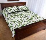 Hand drawn sketch style green Chili peppers pattern Quilt Bed Set