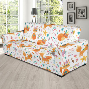 Cute Tribal Fox Pattern Sofa Slipcover